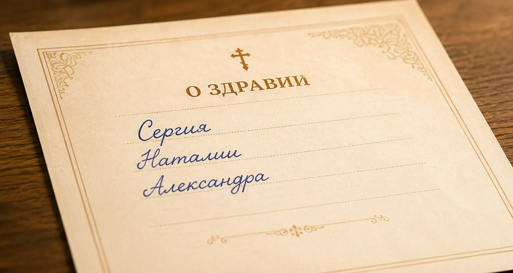 Записка о здравии